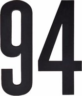 Cijfer sticker 94 zwart 10 cm - klikocijfers / losse plakcijfers