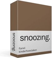 Snoozing - Flanel - Kinderhoeslaken - Ledikant - 60x120 cm - Taupe
