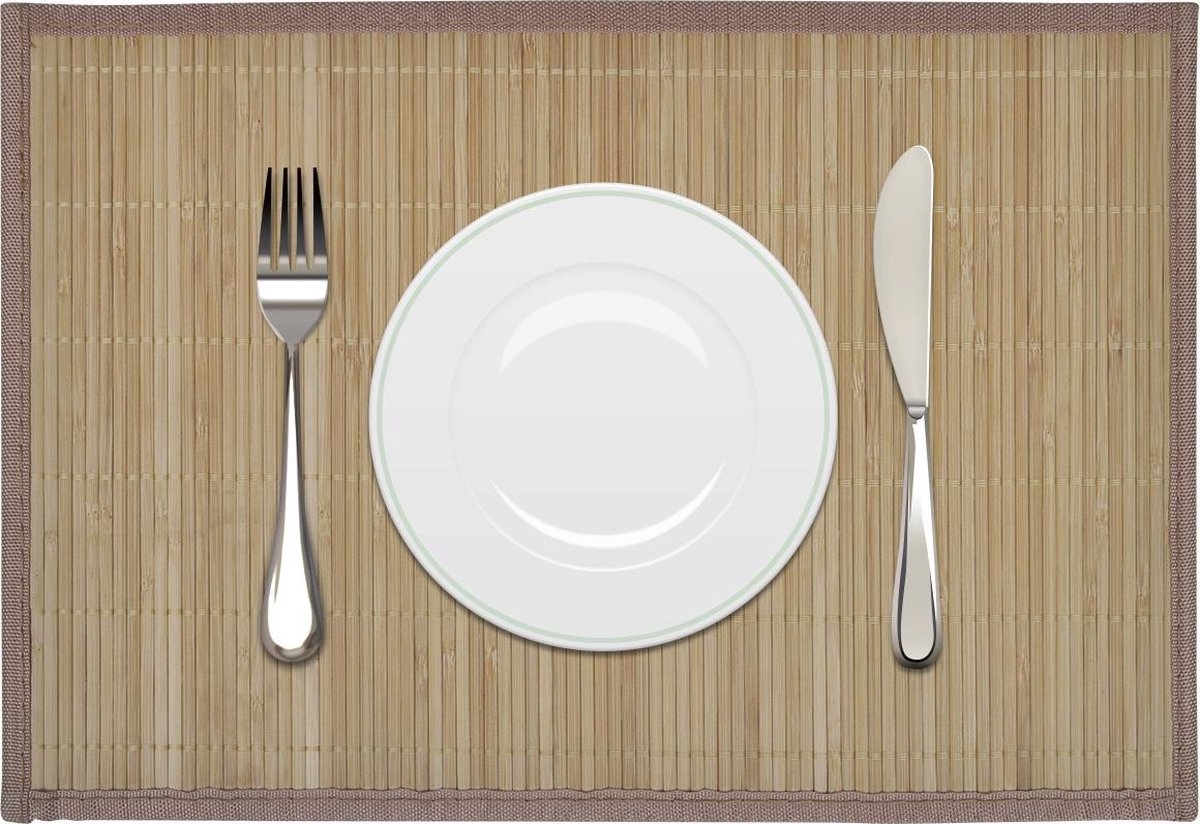 vidaXL - 6 - st - Placemats - 30x45 - cm - bamboe - bruin