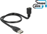 DeLOCK 0.5m, USB2.0-A/USB2.0 Micro-B USB-kabel 0,5 m USB A Micro-USB B Zwart