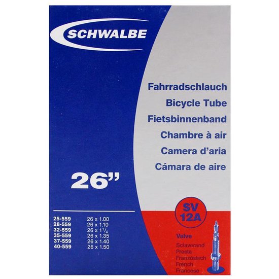 Schwalbe SV12A - Binnenband - 25/40 - 559 - 26 x 1 1/4 - 1.5 inch - Frans Ventiel - 40 mm van Schwalbe — afbeelding 3