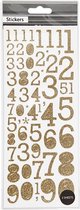 Stickers vel 10x24 cm goud cijfers 2vellen