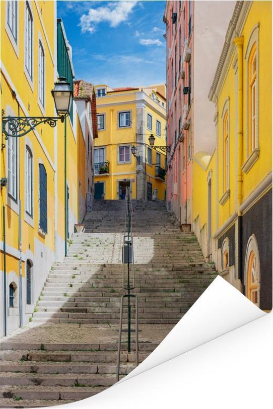 Rue dans le plus vieux quartier de Lisbonne au Portugal Poster 20x30 cm - petit - Tirage photo sur Poster (décoration murale salon / chambre)