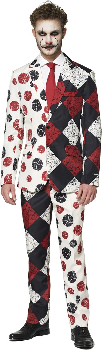 Suitmeister Red Clown - Heren Pak - Carnavalskleding - Kostuum - Verkleedkleding - Horror - Maat M