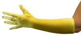 Handschoenen geel satijn luxe (40cm)