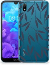 Silicone Gel Case pour Huawei Y5 (2019) Coque Feuilles Bleu