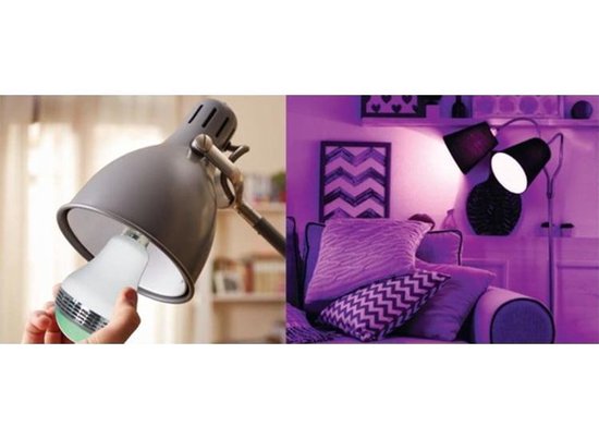 Soundlogic LED RGB Gloeilamp - Lamp/Speaker in één - Inclusief Afstandsbediening - Android/Apple - E27