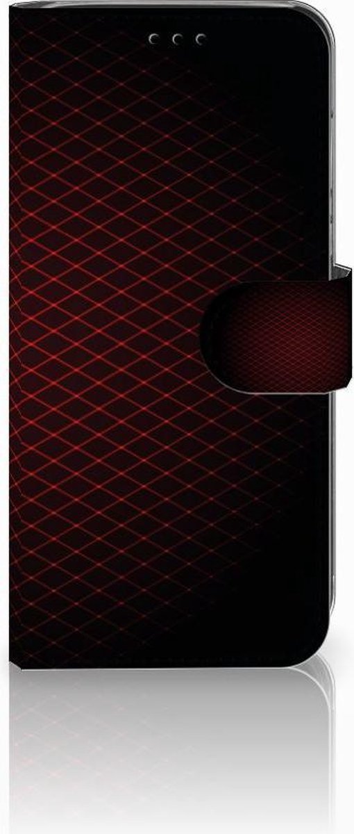 Book Case voor Huawei P20 Lite Telefoon Hoesje Geruit Rood