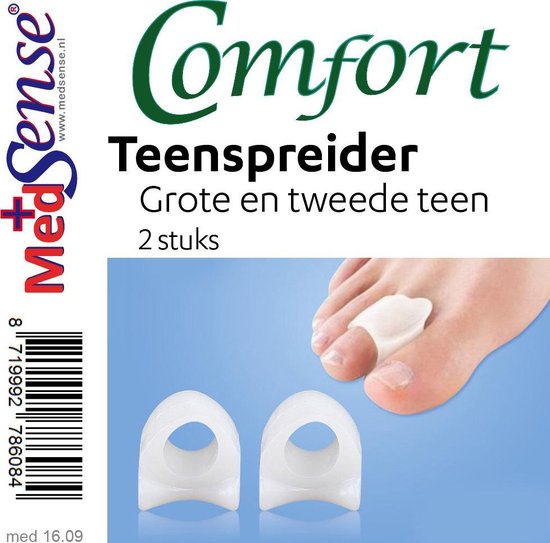 Comfort teenspreider, grote en tweede teen, 2 st bol Comfort teenspreider, grote en tweede teen, 2 st bol