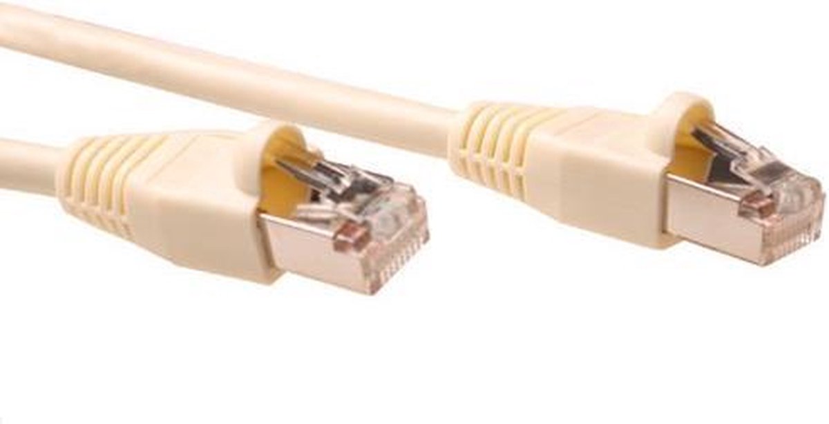 ACT IB7020 Patchkabel SF/UTP CAT5E | Snagless | RJ45 connectoren | Ivoor | 20 meter