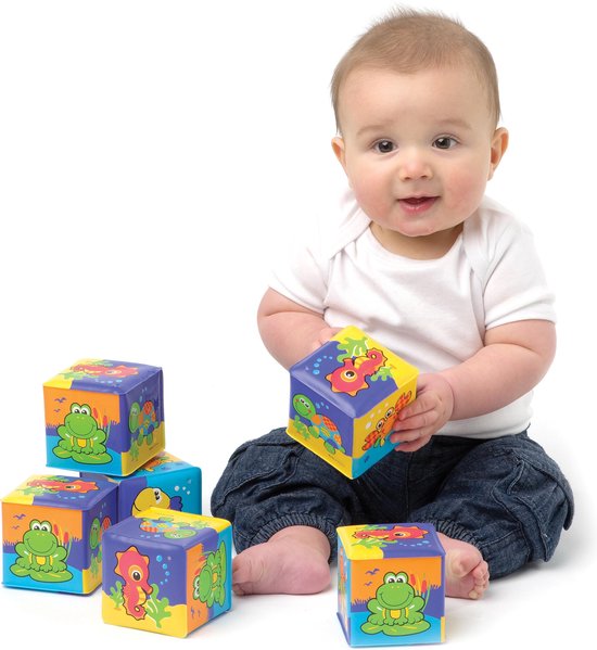 Playgro zachte blokken - Badspeelgoed - Badblokken - Set van 6 stuks - Speelgoed Baby - Speelgoed 1 jaar - Baby Speelgoed - badspeelgoed - speelgoed bad - Baby badspeelgoed
