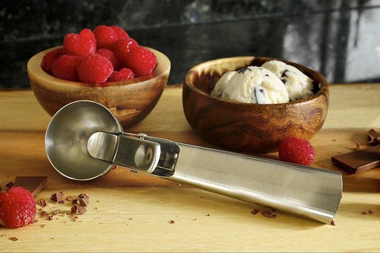 Cuillère à glace de luxe en acier inoxydable - Pince à crème glacée - Cuillère à crème glacée - Cuillère à portion - Ø 50 MM