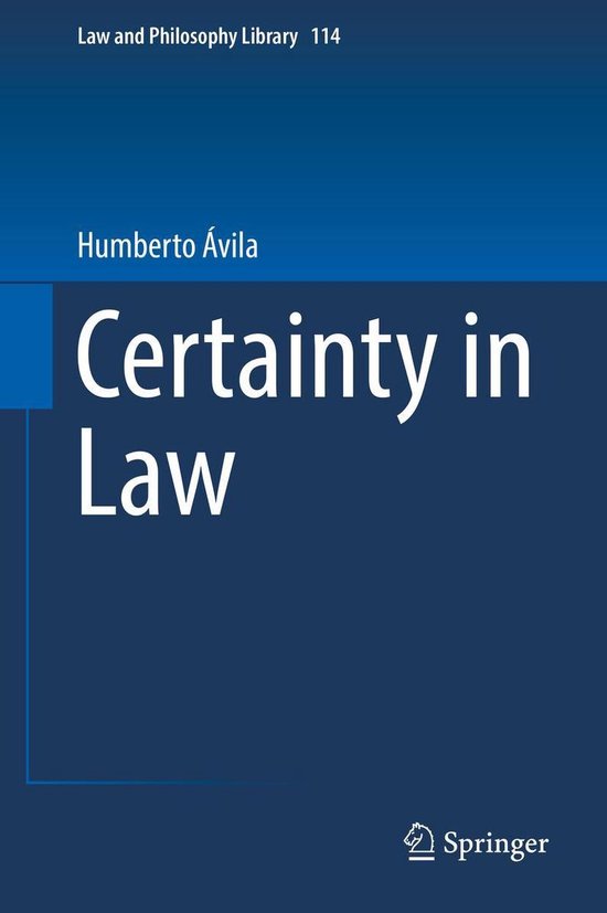 Law and Philosophy Library 114 - Certainty in Law - cover