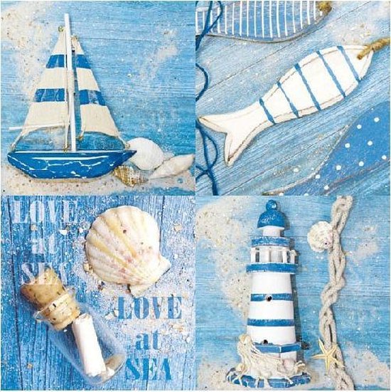 20 servetten De schelpen van zee, zeester, strand, maritiem, 33 x 33 cm 20 servetten De schelpen van zee, zeester, strand, maritiem, 33 x 33 cm