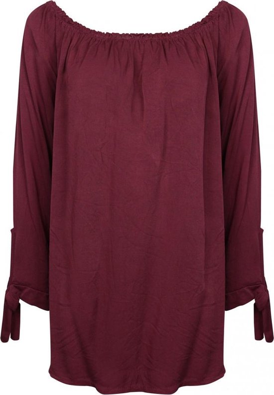 Voorvoegsel Verbonden Romantiek Basic Weard dames blouse Gina bordeaux - one size | bol.com