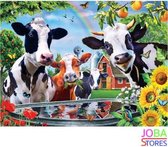 Diamond Painting "JobaStores®" Vrolijke Koeien - volledig - 40x50cm