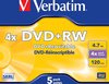 DVD+RW 4.7GB 4x Jewelcase 5st.