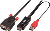 LINDY HDMI / VGA Aansluitkabel 1.00 m 41455 Zwart [1x HDMI-stekker - 1x VGA-stekker]