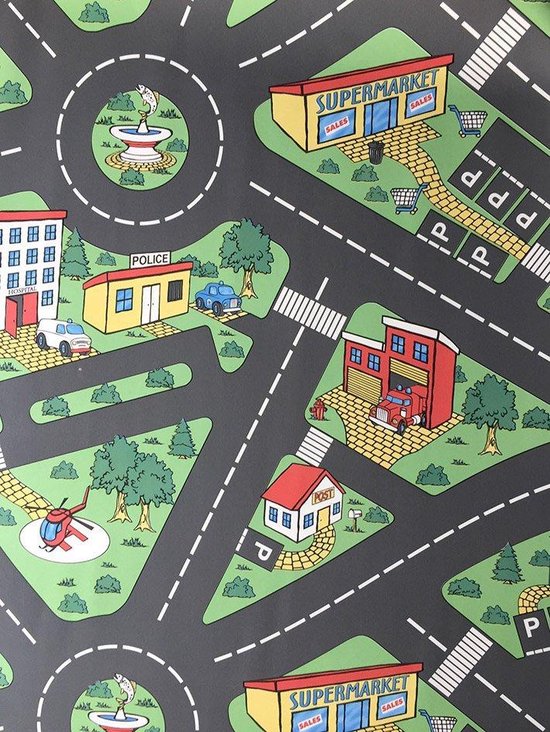 Speelkleed - Stratentapijt Vinyroute 100x200 - Veelkleurig van Vinyroute — afbeelding 3