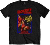 Elton John Heren Tshirt -L- Rocketman Feather Suit Zwart