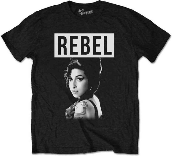 Amy Winehouse - Rebel Heren T-shirt - M - Zwart