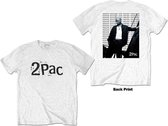 Tupac Heren Tshirt -L- Changes Back Repeat met rug print Wit