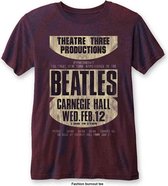 The Beatles Heren Tshirt -S- Carnegie Hall Rood/Bordeaux rood