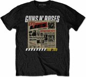 Guns N' Roses - Lies Track List Heren T-shirt - met rug print - L - Zwart