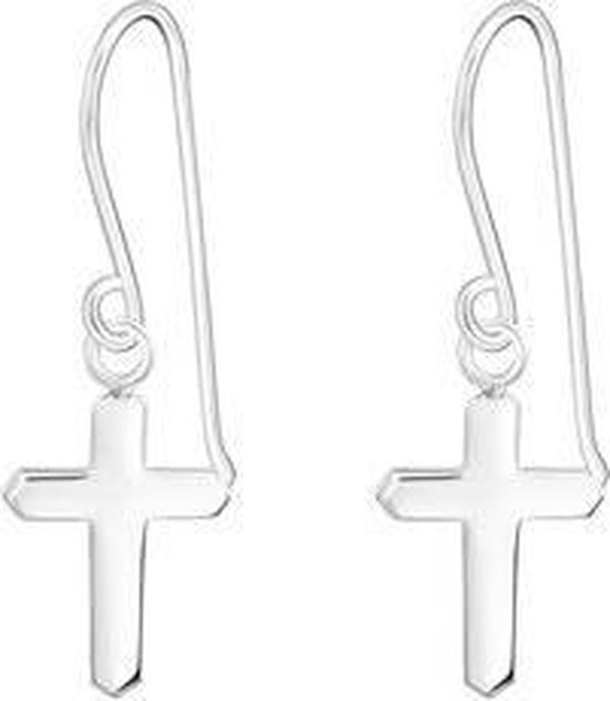 Zilveren kruis oorbellen hanger | bol.com