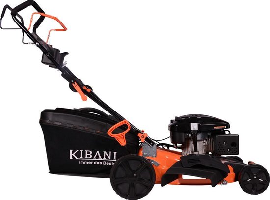 Kibani Benzine Grasmaaier - 196 cc / 4.7 pk 4-takt Motor – Maaibreedte 53 cm – 8 Instelbare Maaihoogtes – Incl. 62L Opvangbak – Mulchfunctie