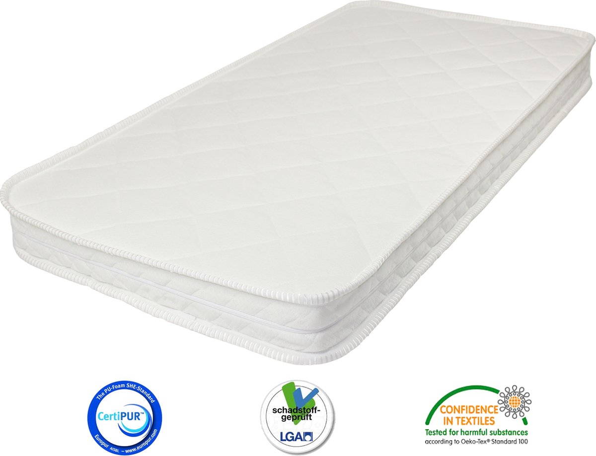 Matras 120x195 dubbeldoek koudschuim HR40 met rits - Matrassenmaker.