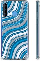 Huawei P30 Lite Doorzichtige Silicone Hoesje Waves Blue