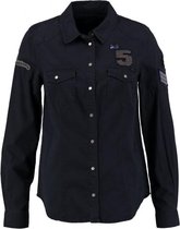 Only zacht viscose denim shirt met badges - Maat 36
