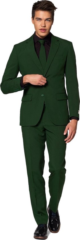 OppoSuits Glorious Green - Mannen Kostuum - Donkergroen - Maat 62