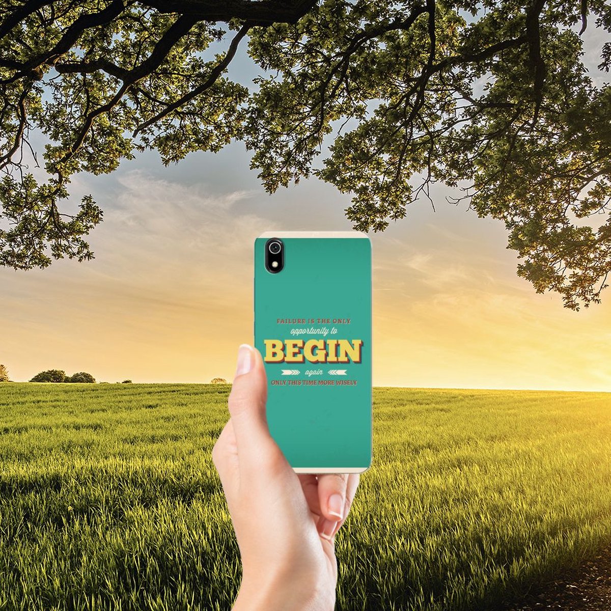 Xiaomi Redmi 7A Siliconen hoesje met naam Quote Begin