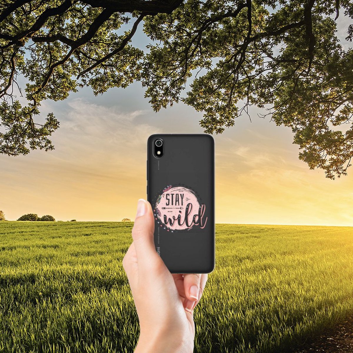 Xiaomi Redmi 7A Telefoonhoesje met Naam Boho Stay Wild