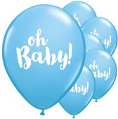 Ballonnen Oh Baby Blauw - 5 stuks
