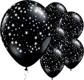 Ballonnen Sterretjes Zwart - 5 stuks