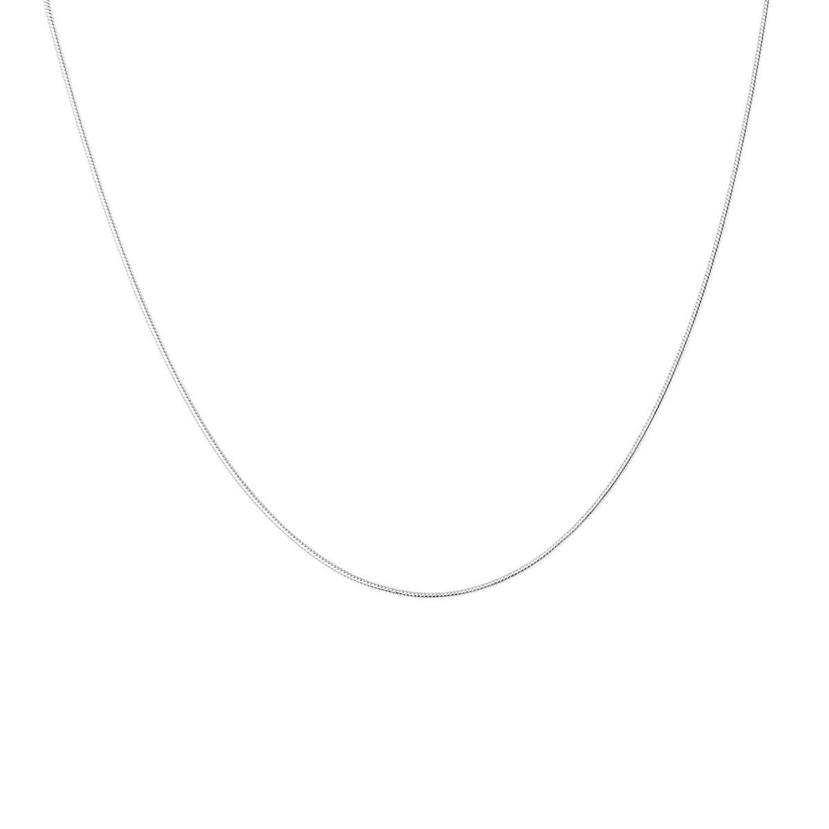 Lucardi Dames Ketting schakel slang - Echt Zilver - Ketting - Cadeau - 50 cm - Zilverkleurig