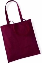 20x Katoenen schoudertasjes bordeaux rood 42 x 38 cm - 10 liter - Shopper/boodschappen tas - Tote bag - Draagtas