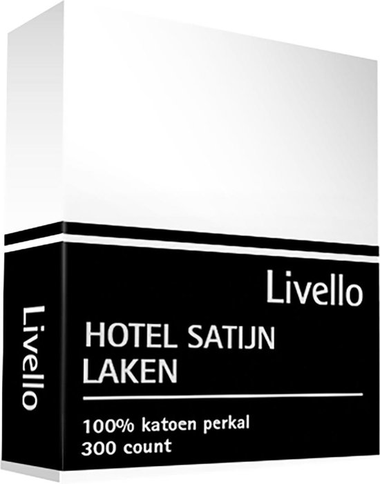 Livello Hotel Drap de lit Satin Blanc 160x270