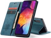 Samsung Galaxy A30s Bookcase hoesje - CaseMe - Effen Blauw - Kunstleer