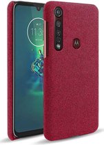 Motorola Moto G8 Plus Stof Hard Back Cover Rood