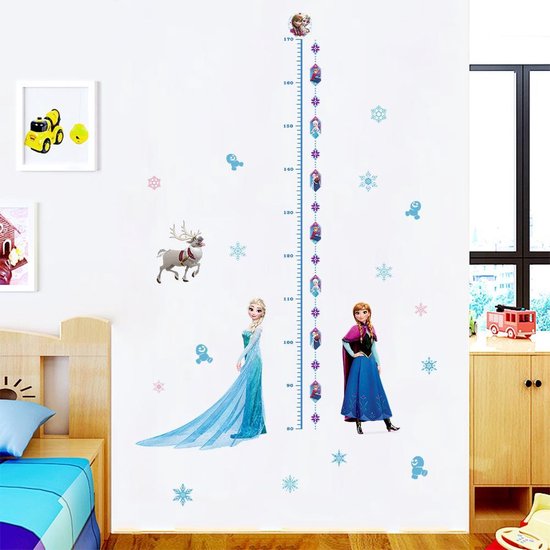 Elsa en Anna uit Frozen - Meetsticker muursticker - muurposter - zelfklevend |