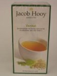 Doos Jacob Hooy venkelthee met kopje thee en venkelzaadjes.