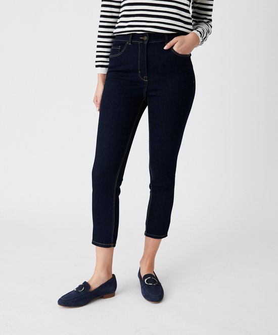 Damart - 5-pocketjeans met effect platte buik, Perfect Fit by Damart 7/8-jeans, slim fit - Dames - Blauw - 40