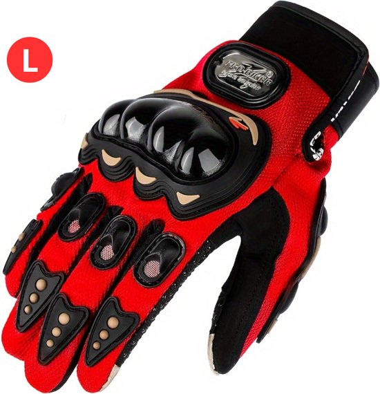 Nivard Gants Moto - Manchons Cyclomoteur - Manchons - Vélo - Scooter - Rouge - Taille L