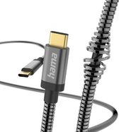 Hama Prime Line Metal USB-C naar USB-C kabel - Oplaadkabel geschikt voor Samsung / Android - Power Delivery - 3A USB2.0 - 480Mbps - 150cm - Antraciet