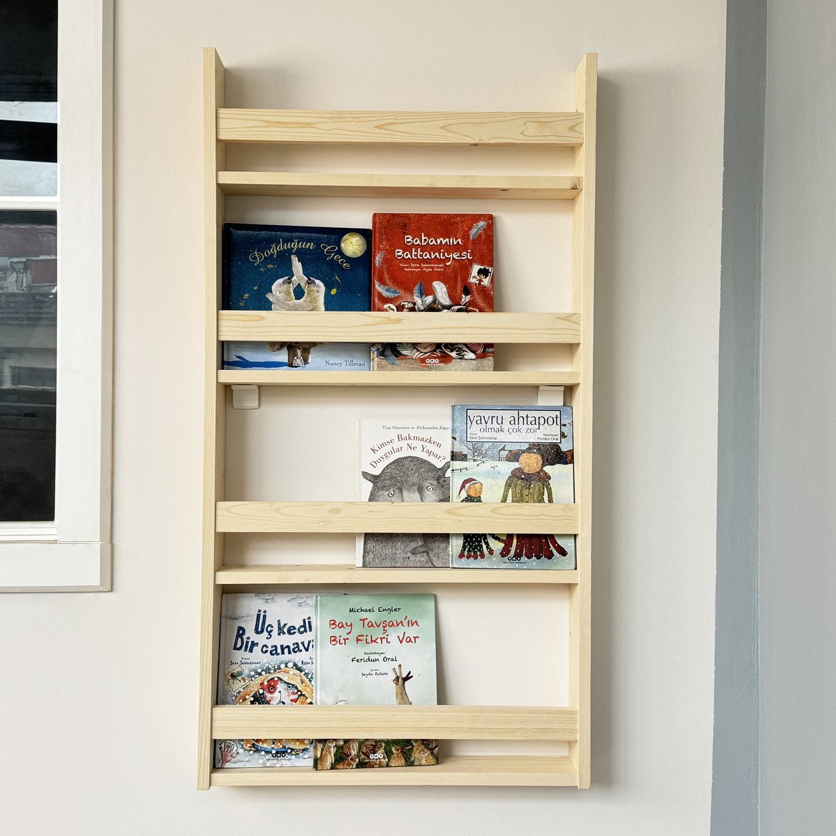 Iwa Concept - Boekenkast Kind - Boekenrek Kinderkamer - Montessori Boekenkast - Educatieve Kinderboekenkast - Massief Hout 118 x 63 cm