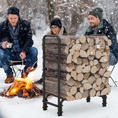 Brandhoutrek - Firewood Rack Metal Firewood Rack for Indoor and Outdoor70.3D x 30W x 84.5H centimetres
